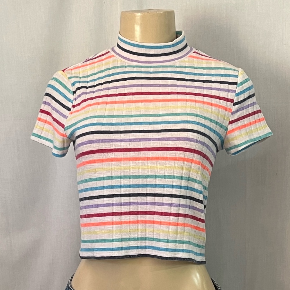 Colorful Striped Women's Crop Top